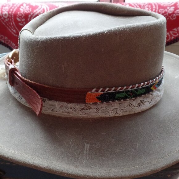 Hat Band Or Kids Belt Beaded/ Leather - Picture 10 of 10